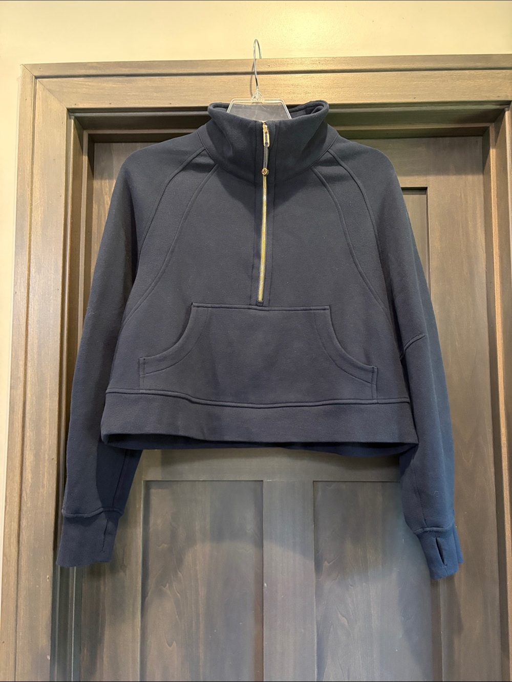 Lululemon Oversized Funnel Half-Zip Scuba with Gold Logo